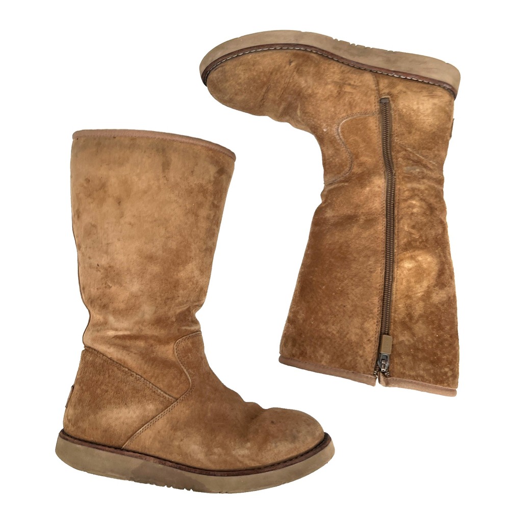 UGG AUSTRALIA Classic Tall Boots Women's Sz 6 Sherpa Leather Suede